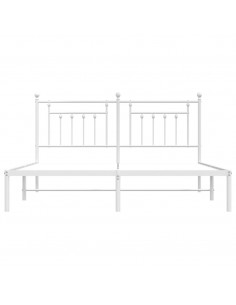 Giroletto con Testiera Metallo Bianco 183x213 cm