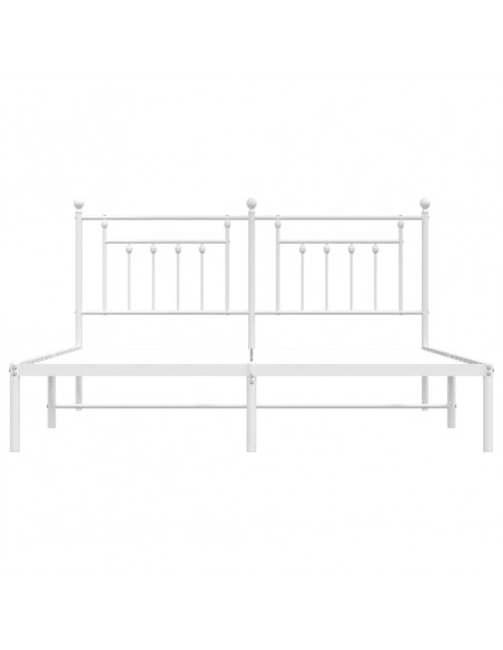 Giroletto con Testiera Metallo Bianco 183x213 cm