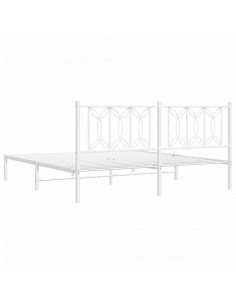 Giroletto con Testiera Metallo Bianco 183x213 cm