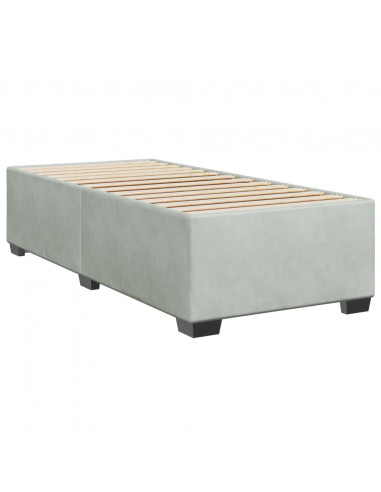 Giroletto a Molle con Materasso Grigio Chiaro 90x200 cm Velluto