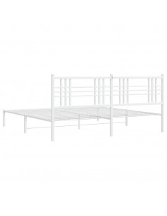 Giroletto con Testiera Metallo Bianco 183x213 cm