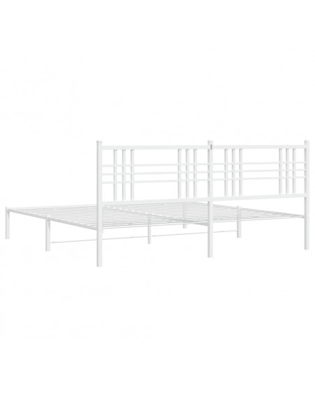 Giroletto con Testiera Metallo Bianco 183x213 cm