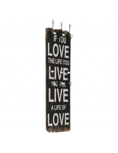 Appendiabiti da Parete con 6 Ganci LOVE LIVE 120x40 cm 2