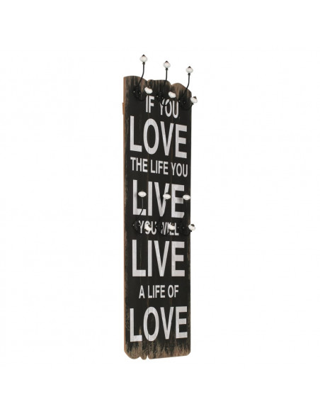 Appendiabiti da Parete con 6 Ganci LOVE LIVE 120x40 cm