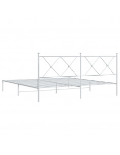 Giroletto con Testiera Metallo Bianco 183x213 cm