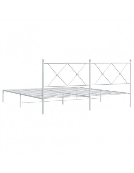Giroletto con Testiera Metallo Bianco 183x213 cm