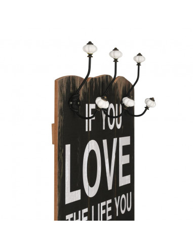 Appendiabiti da Parete con 6 Ganci LOVE LIVE 120x40 cm