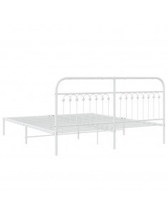 Giroletto con Testiera Metallo Bianco 183x213 cm