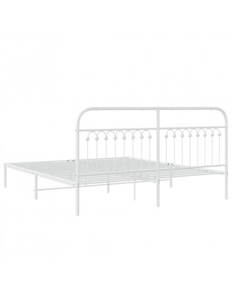 Giroletto con Testiera Metallo Bianco 183x213 cm