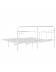 Giroletto con Testiera Metallo Bianco 193x203 cm