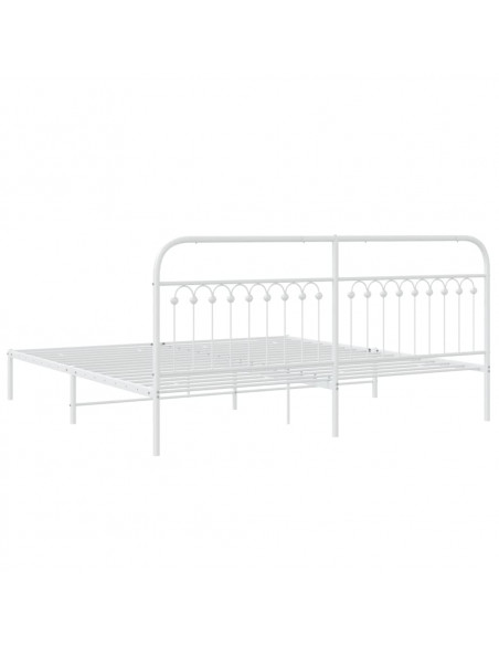 Giroletto con Testiera Metallo Bianco 193x203 cm