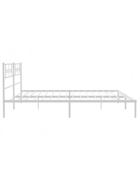 Giroletto con Testiera Metallo Bianco 193x203 cm