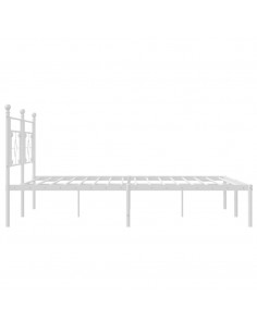 Giroletto con Testiera Metallo Bianco 193x203 cm