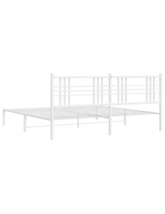 Giroletto con Testiera Metallo Bianco 193x203 cm