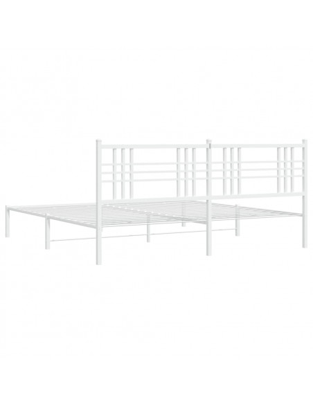 Giroletto con Testiera Metallo Bianco 193x203 cm