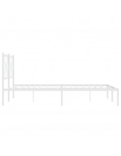 Giroletto con Testiera Metallo Bianco 193x203 cm