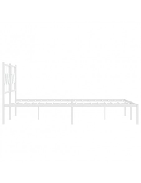 Giroletto con Testiera Metallo Bianco 193x203 cm
