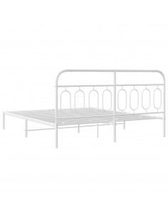 Giroletto con Testiera Metallo Bianco 193x203 cm