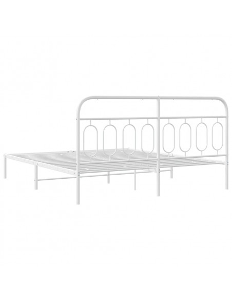 Giroletto con Testiera Metallo Bianco 193x203 cm