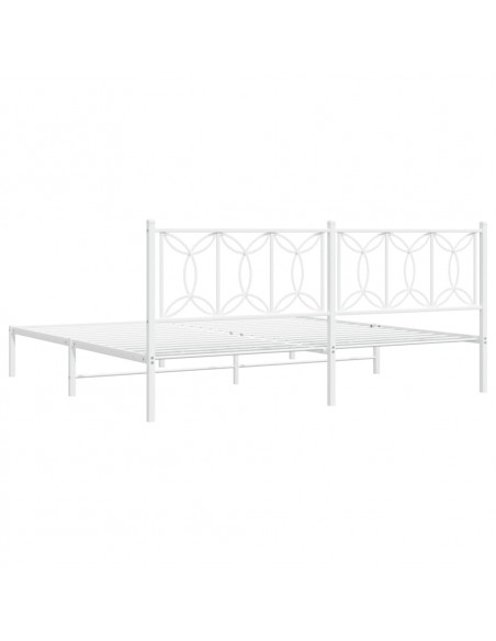 Giroletto con Testiera Metallo Bianco 193x203 cm