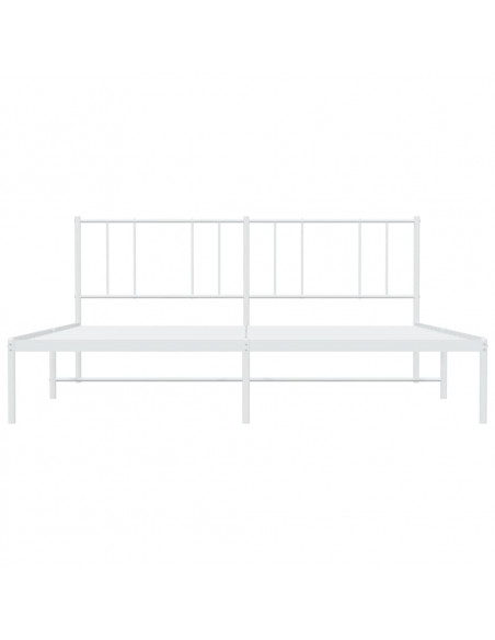 Giroletto con Testiera Metallo Bianco 193x203 cm