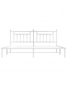 Giroletto con Testiera Metallo Bianco 193x203 cm