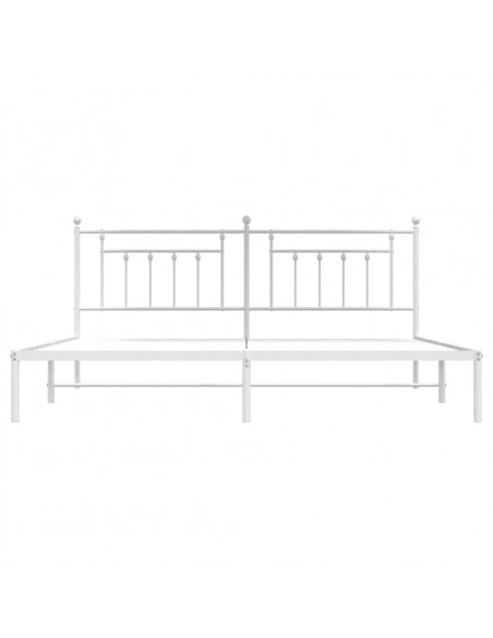 Giroletto con Testiera Metallo Bianco 193x203 cm
