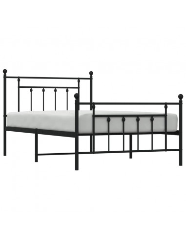 Giroletto con Testiera e Pediera Metallo Nero 107x203 cm