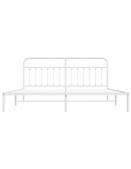 Giroletto con Testiera Metallo Bianco 193x203 cm