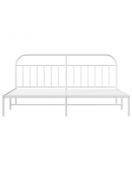 Giroletto con Testiera Metallo Bianco 193x203 cm