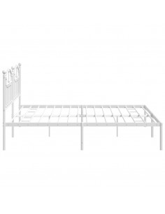 Giroletto con Testiera Metallo Bianco 193x203 cm