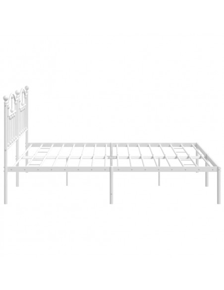 Giroletto con Testiera Metallo Bianco 193x203 cm