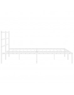 Giroletto con Testiera Metallo Bianco 200x200 cm