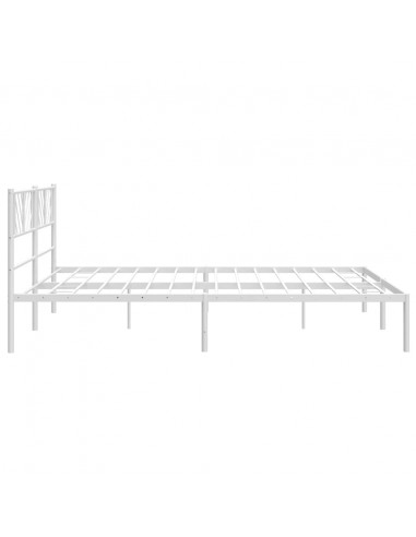 Giroletto con Testiera Metallo Bianco 200x200 cm