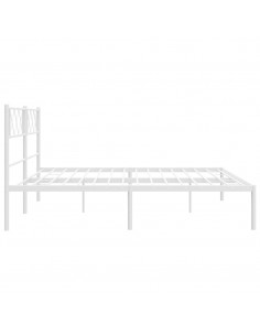 Giroletto con Testiera Metallo Bianco 200x200 cm