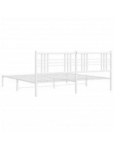 Giroletto con Testiera Metallo Bianco 200x200 cm