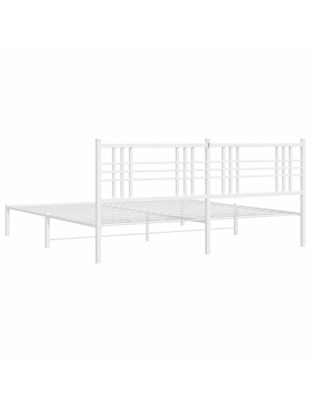 Giroletto con Testiera Metallo Bianco 200x200 cm