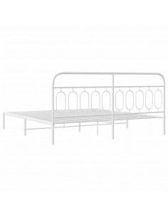 Giroletto con Testiera Metallo Bianco 200x200 cm