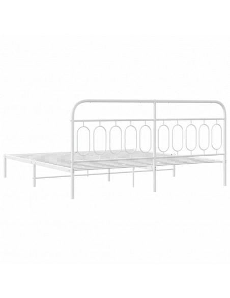 Giroletto con Testiera Metallo Bianco 200x200 cm