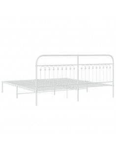 Giroletto con Testiera Metallo Bianco 200x200 cm