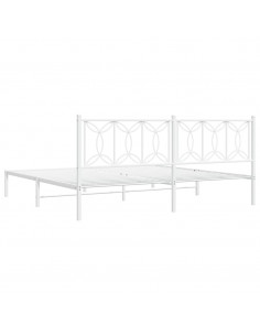 Giroletto con Testiera Metallo Bianco 200x200 cm