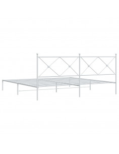 Giroletto con Testiera Metallo Bianco 200x200 cm