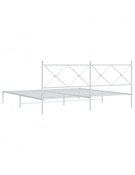 Giroletto con Testiera Metallo Bianco 200x200 cm