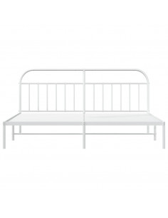 Giroletto con Testiera Metallo Bianco 200x200 cm