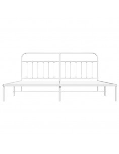 Giroletto con Testiera Metallo Bianco 200x200 cm