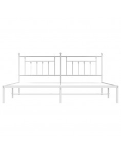 Giroletto con Testiera Metallo Bianco 200x200 cm