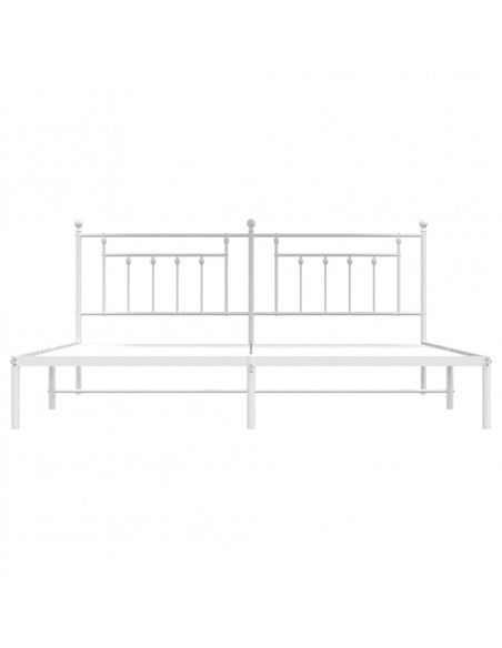 Giroletto con Testiera Metallo Bianco 200x200 cm