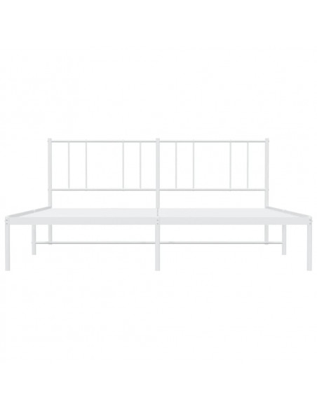 Giroletto con Testiera Metallo Bianco 200x200 cm
