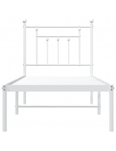 Giroletto con Testiera Metallo Bianco 75x190 cm