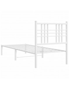 Giroletto con Testiera Metallo Bianco 75x190 cm